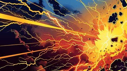 Abstract comic background featuring a thunder flash