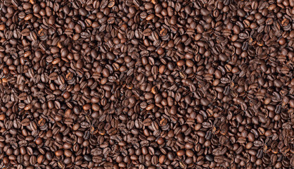 coffee beans background. The texture of coffee beans.