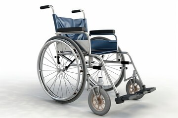 Fototapeta premium Wheel Chair. Isolated White Bicycle Wheelchair for Disabled Medical Equipment