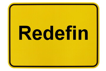 Illustration eines Ortsschildes der Gemeinde Redefin in Mecklenburg-Vorpommern