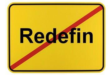 Illustration eines Ortsschildes der Gemeinde Redefin in Mecklenburg-Vorpommern