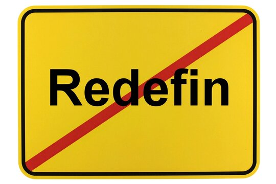 Illustration eines Ortsschildes der Gemeinde Redefin in Mecklenburg-Vorpommern