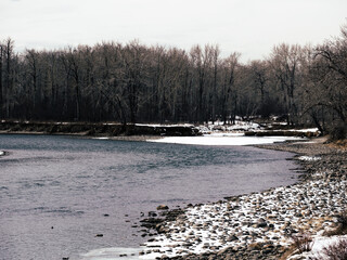 Bow River in Calgary during Winter
