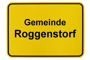 Illustration eines Ortsschildes der Gemeinde Roggenstorf in Mecklenburg-Vorpommern