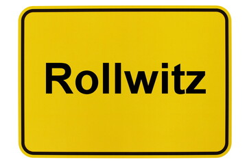 Illustration eines Ortsschildes der Gemeinde Rollwitz in Mecklenburg-Vorpommern