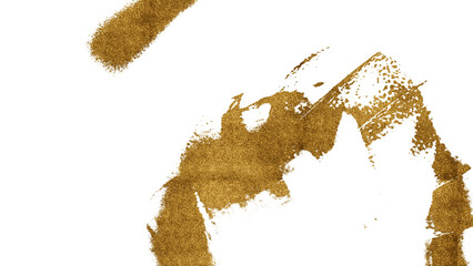 Golden paint brush stroke glittering texture