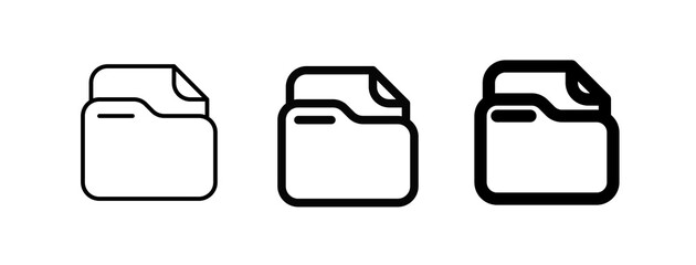 Editable vector file document folder icon. Part of a big icon set family. Perfect for web and app interfaces, presentations, infographics, etc