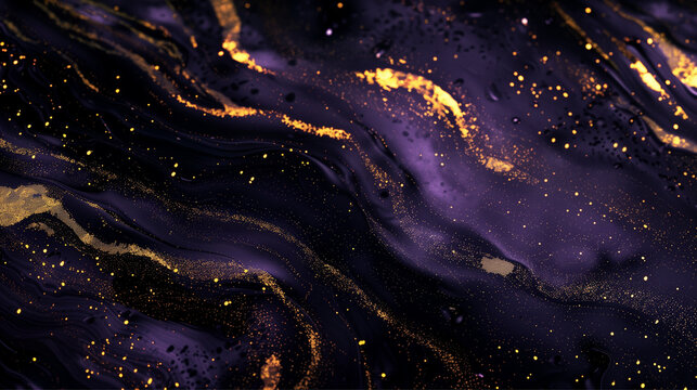Digital background for tech, data, audio, graphics, and more, black color with touch of amethyst