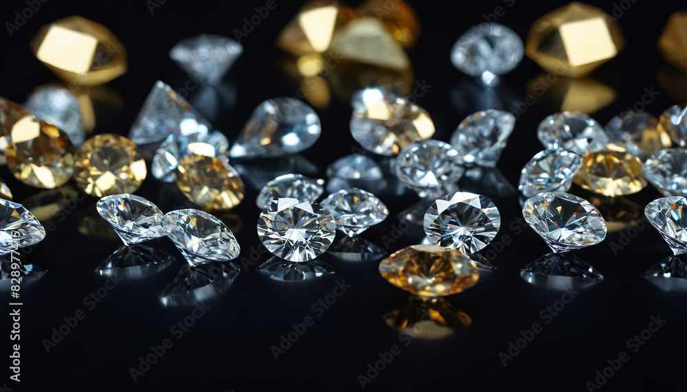 Aufkleber multiple sparkling diamonds are arranged neatly on top of a flat surface