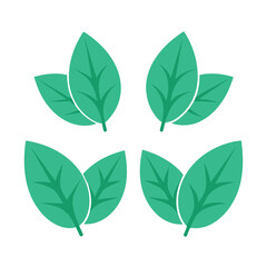 Set of Mint leaf vector icon vector on white background