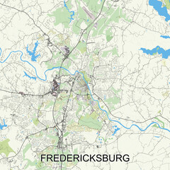 Fredericksburg, Virginia, United States map poster art