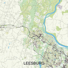 Leesburg, Virginia, United States map poster art