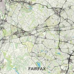 Fairfax, Virginia, United States map poster art