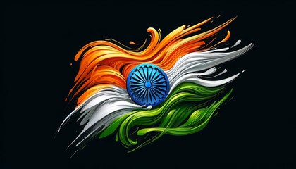Obraz premium Artistic Indian Flag Abstract Design
