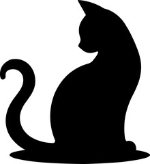 Set cat silhouette. Cat style logo or icon illustration