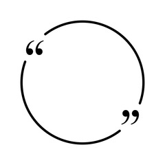 Quotes Blank Round Frame Template Isolated Vector Illustration