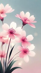 Fototapeta premium Pink flowers, Floral art, Blooming flowers