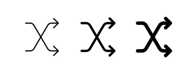 Editable vector shuffle random icon. Black, transparent white background. Part of a big icon set family. Perfect for web and app interfaces, presentations, infographics, etc