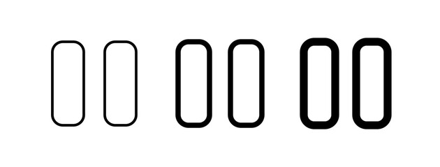 Editable vector pause button icon. Black, transparent white background. Part of a big icon set family. Perfect for web and app interfaces, presentations, infographics, etc