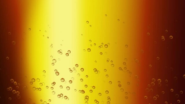 Beer with bubbles and foam background, beer bubble close up, 4K, Loop