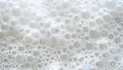 Foamy Soap Bubbles Texture, White and Clean, Macro Close-Up