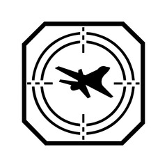 Target on plane silhouette isolated on a white background