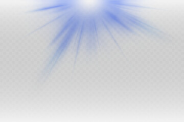 Set of realistic vector blue stars png. Set of vector suns png. White flares with highlights.	
