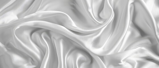 Fototapeta premium white gray satin texture that is white silver fabric silk panorama background with beautiful soft blur pattern natural design art work banner presentation template invitation
