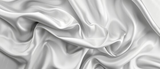 Fototapeta premium white gray satin texture that is white silver fabric silk panorama background with beautiful soft blur pattern natural design header web cover poster art work banner presentation