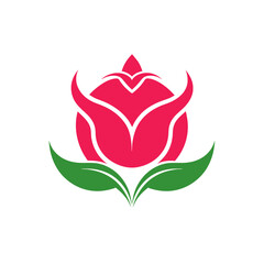 Obraz premium A red rose flower logo icon vector illustration