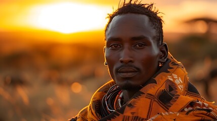 Portraits of Maasai people natural light golden hour