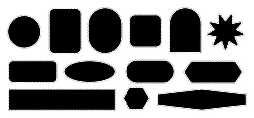 Rope frames vector set. Borders of different geometric shapes are round, oval and square. Collection of isolated elements on transparent background.