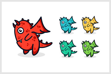 cartoon monster lazy. monster mascot logo design