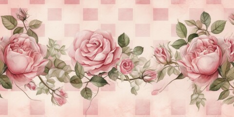 Vintage checkered watercolor background pattern color colorful