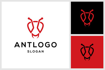 Ant logo design with line art abstract