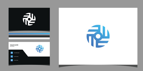 Letter O logo design with creative concept and business card. Premium Vector