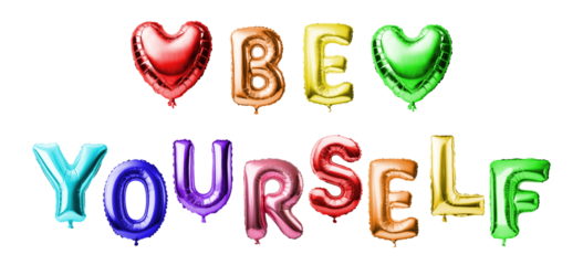 Bright rainbow balloons for Pride Day celebration. Be yourself. LGBTQ+.isolated with transparent background. png