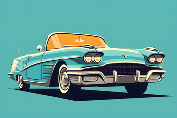 vintage style car illustration pop art vintage car art illustrated