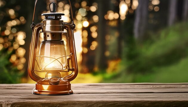 old lantern on a table