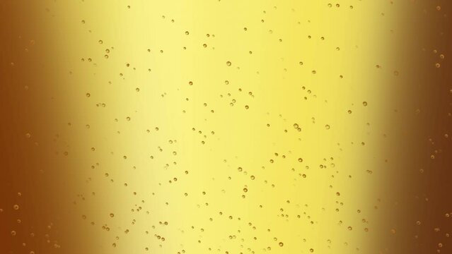 Beautiful Beer Bubbles Rising Up. Loopable Animation of Sparkling Water