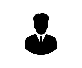 Businessman icon. Male face silhouette or icon. Man avatar profile. Unknown or anonymous person vector design and illustration.