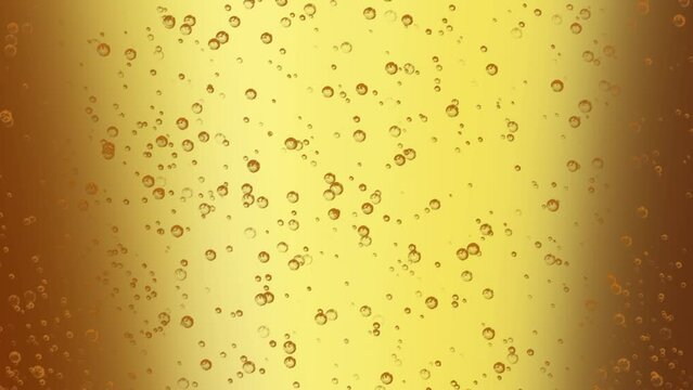Closeup background of pouring soda water with bubbles, sparkling wine, champagne