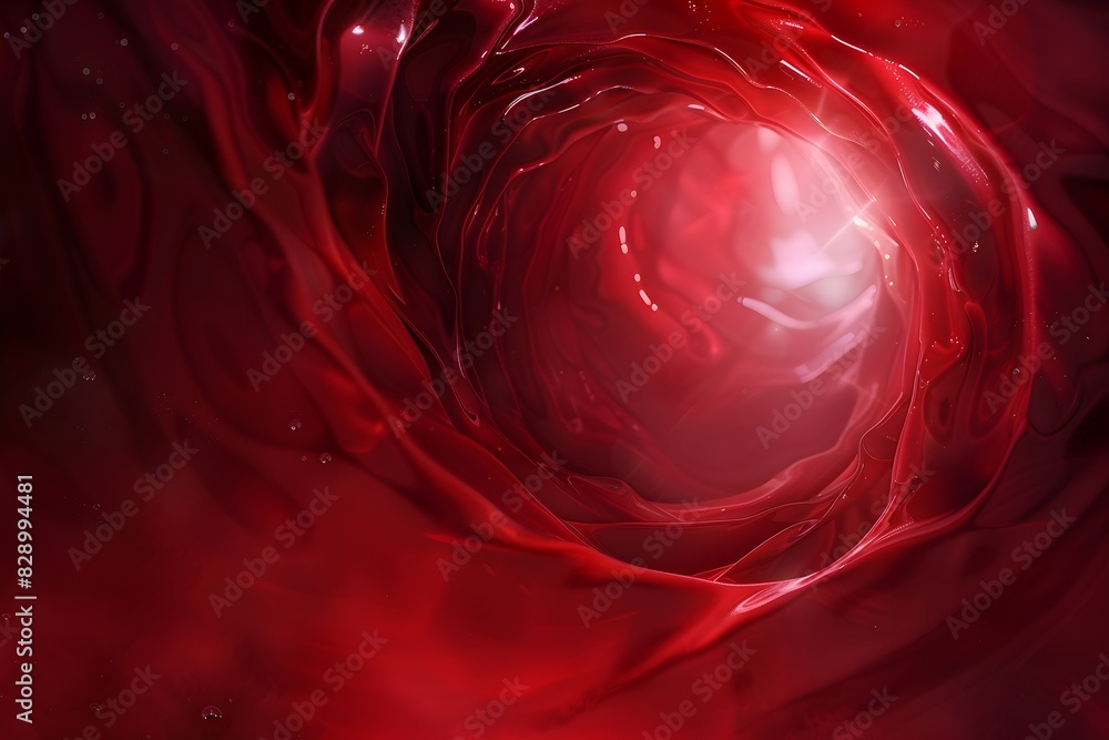 Aufkleber abstract red background with fluid shapes and an abstract circle in the center, creating a dark and 