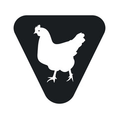 Chicken Logo combine with letter V vector template