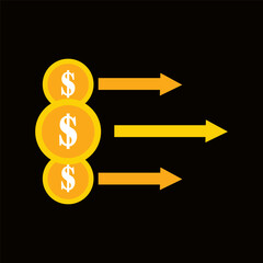 Dollar Vector illustration on a transparent background. Premium quality symmbols. Line Color vector icons for concept and graphic design.