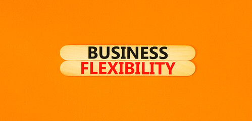 Business flexibility symbol. Concept words Business flexibility on beautiful wooden stick....