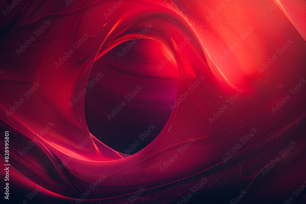 Poster abstract red background with fluid shapes and organic forms