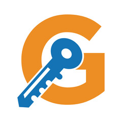 Key Logo combine with letter G vector template