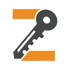 Key Logo combine with letter Z vector template