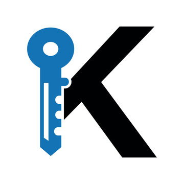 recommend clip art: Key Logo combine with letter K vector template